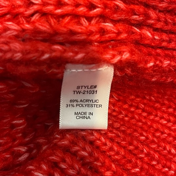 Zenana red chunky red turtleneck sweater womans size XL - Picture 4 of 6